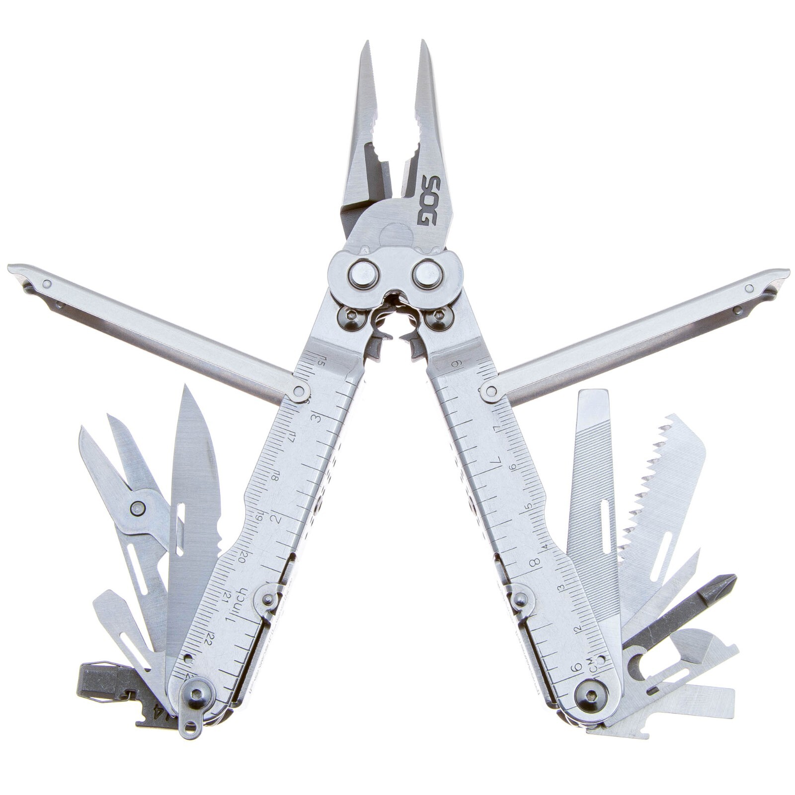 SOG S60-1s Powerlock Satin, Leather Case
