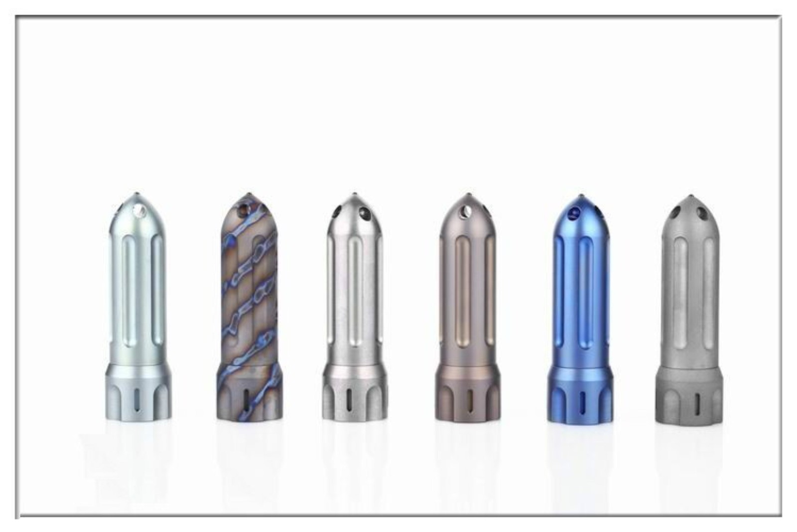 EDC Titanium Rocket Shape Pill Case Holder Container Organizer Keychain Pendant