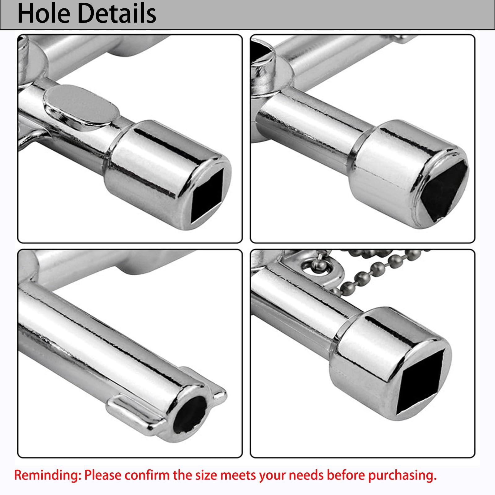2Pcs 4 Way Sillcock Water Key, Multi-Functional Water Valve Shut Off Tool Uni…