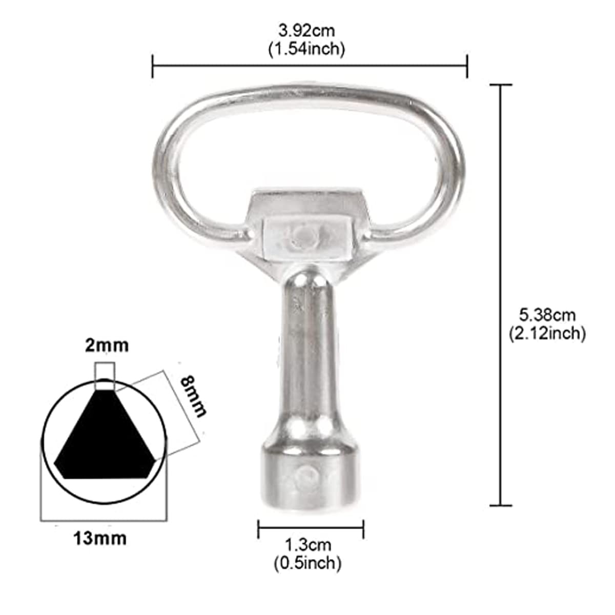 8mm Triangle Socket Spanner Key Metal Multi-Functional Utility Key Plumbers T…