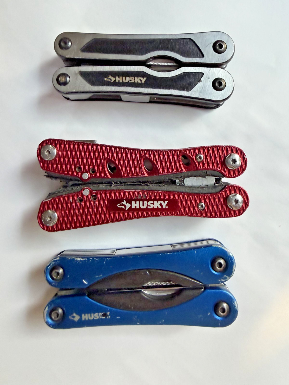 Lot of 3 Husky Multi-Tools, 13 or more tools per each Pocket Tool/Pocket Knife