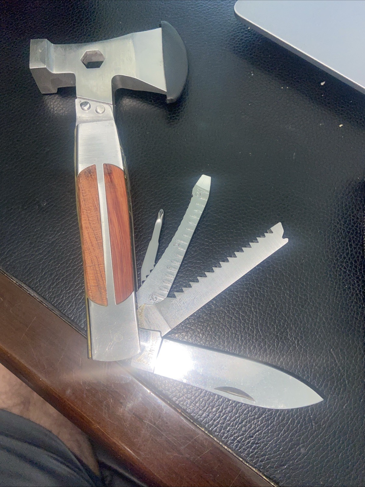Sheffield Multi Tool Camp 12-In-1 Axe Hammer Screwdriver Blade Scaler Open Box