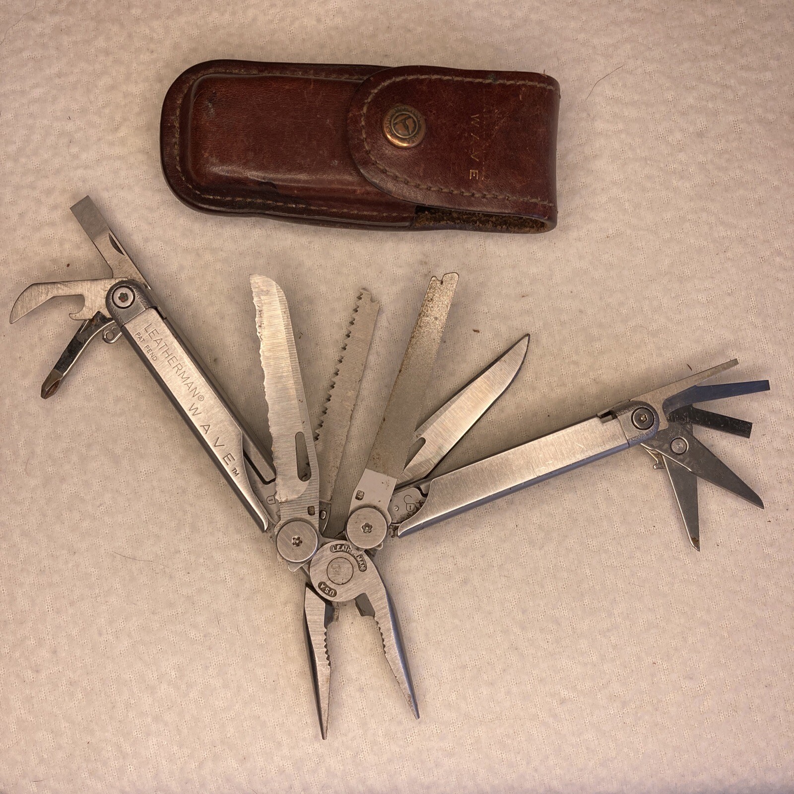 Leatherman Wave Pocket Survival Multi Tool Set Toolkit Leather Sheath Original