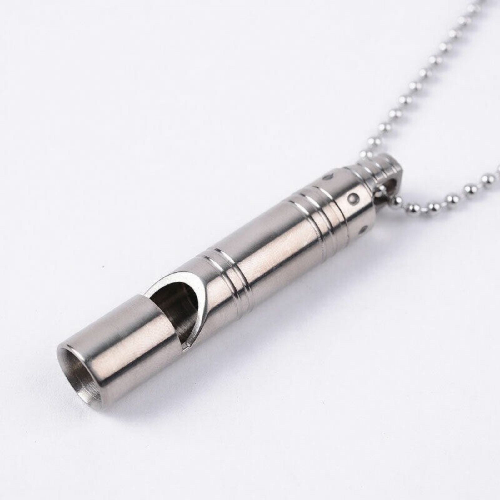 TC4 Titanium Safety Survival Whistle EDC Outdoor Tool Stainless Steel Chain Gift