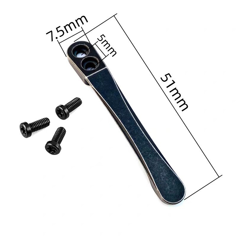 Titanium CNC Pocket Clip for Folding Knife EDC DIY Replacement Part