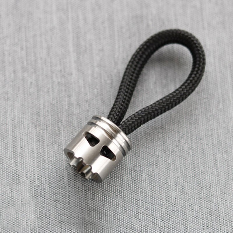 Titanium Piston Skull Knife Bead Key Parachute Cord DIY Pendant Lanyard EDC