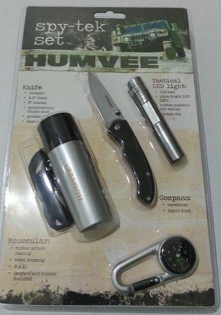 HUMVEE SPY TEK SURVIVAL KIT COMPASS POCKET KNIFE MONOCULAR FLASHLIGHT CAMP HIKE