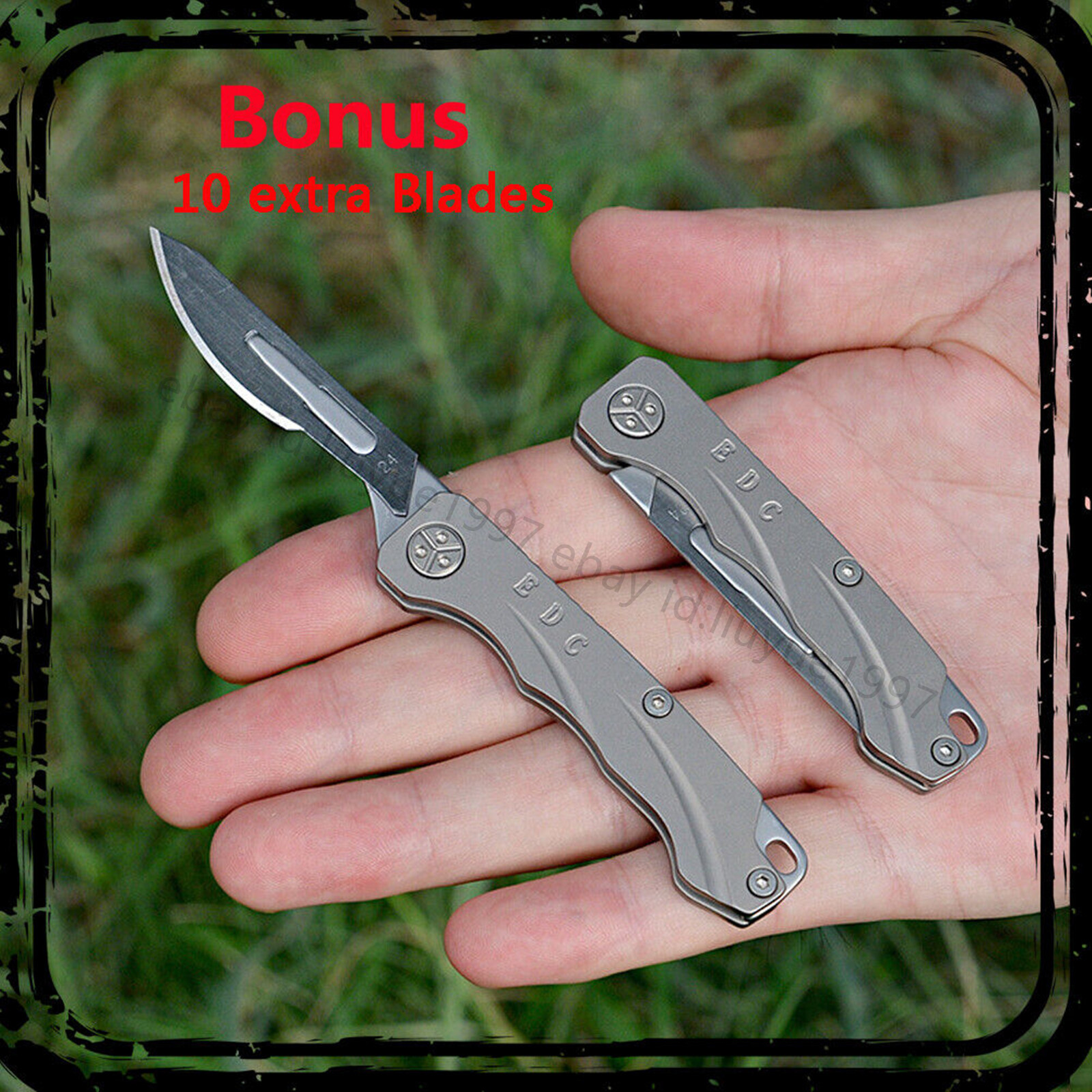 Titanium Scalpel Blade Folding Utility Knife Pocket Outdoor Camping EDC Tool
