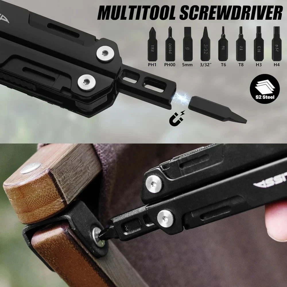 Multitool Wrench, Gift for Men, 16-IN-1 EDC Multi-tool with Self-Adjustin
