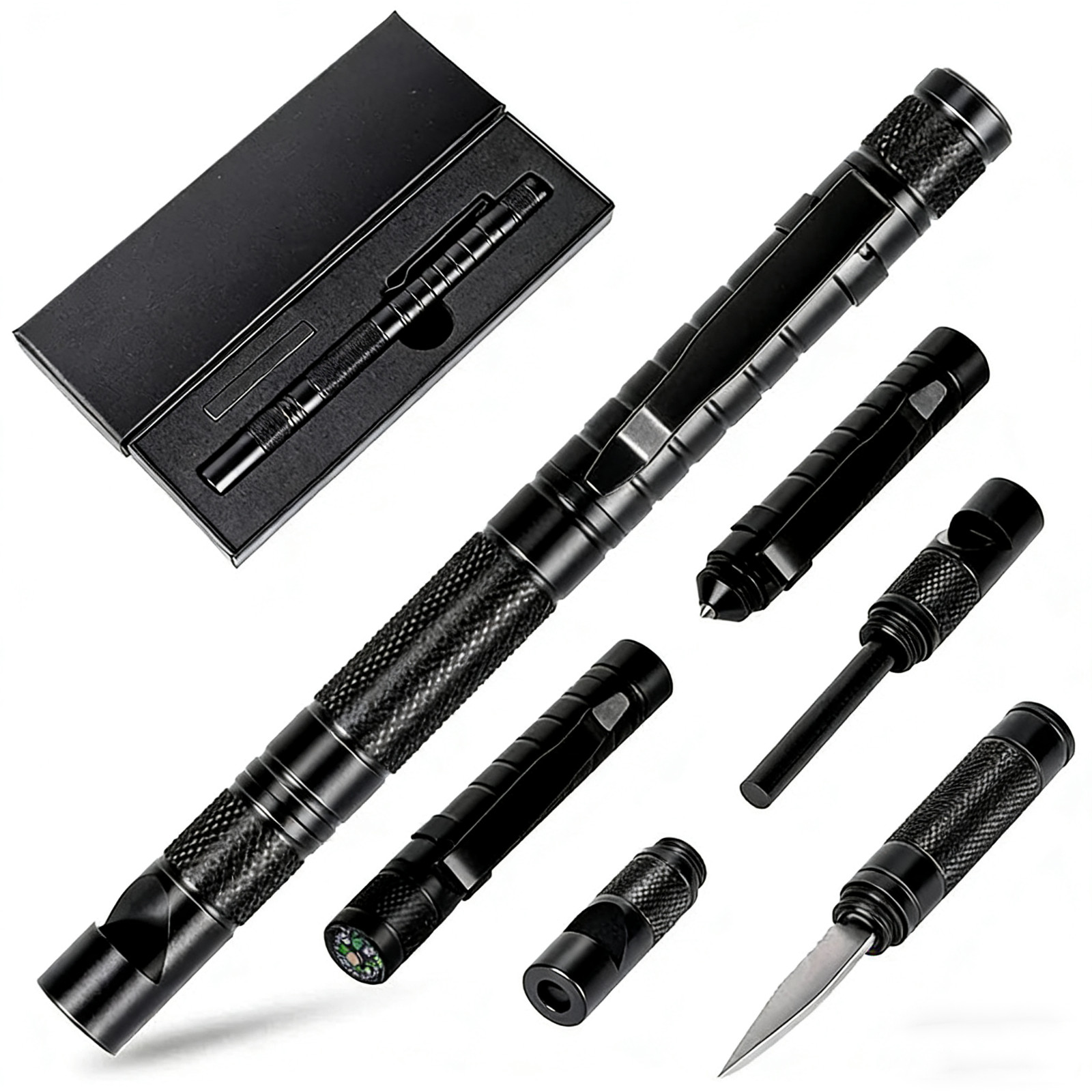 5 in 1 Tactical Self Defense Pen Multitool EDC Gear Mens Gifting for All Occasio