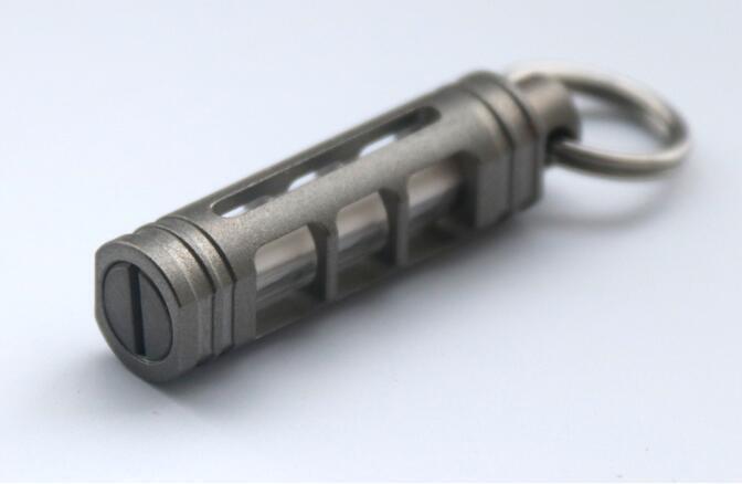 Titanium luminous Tube Pendants Paracord Beads Key Ring Necklace Pendants