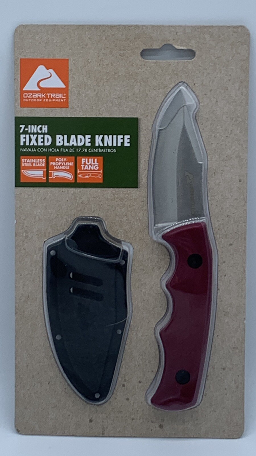 Ozark Trail 12 In 1 Multitool & 7″ Burgundy Stainless Steel Knife With Sheaths