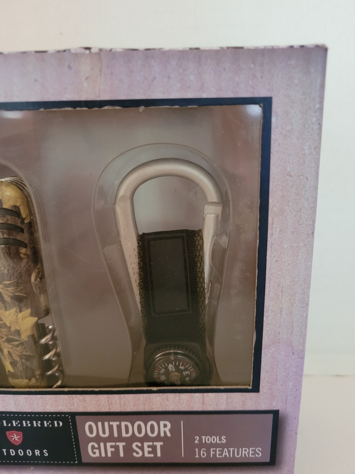 SADDLEBRED OUTDOORS GIFT SET COMPASS Carabiner, Multi tool Knife-16 Feature- NIB