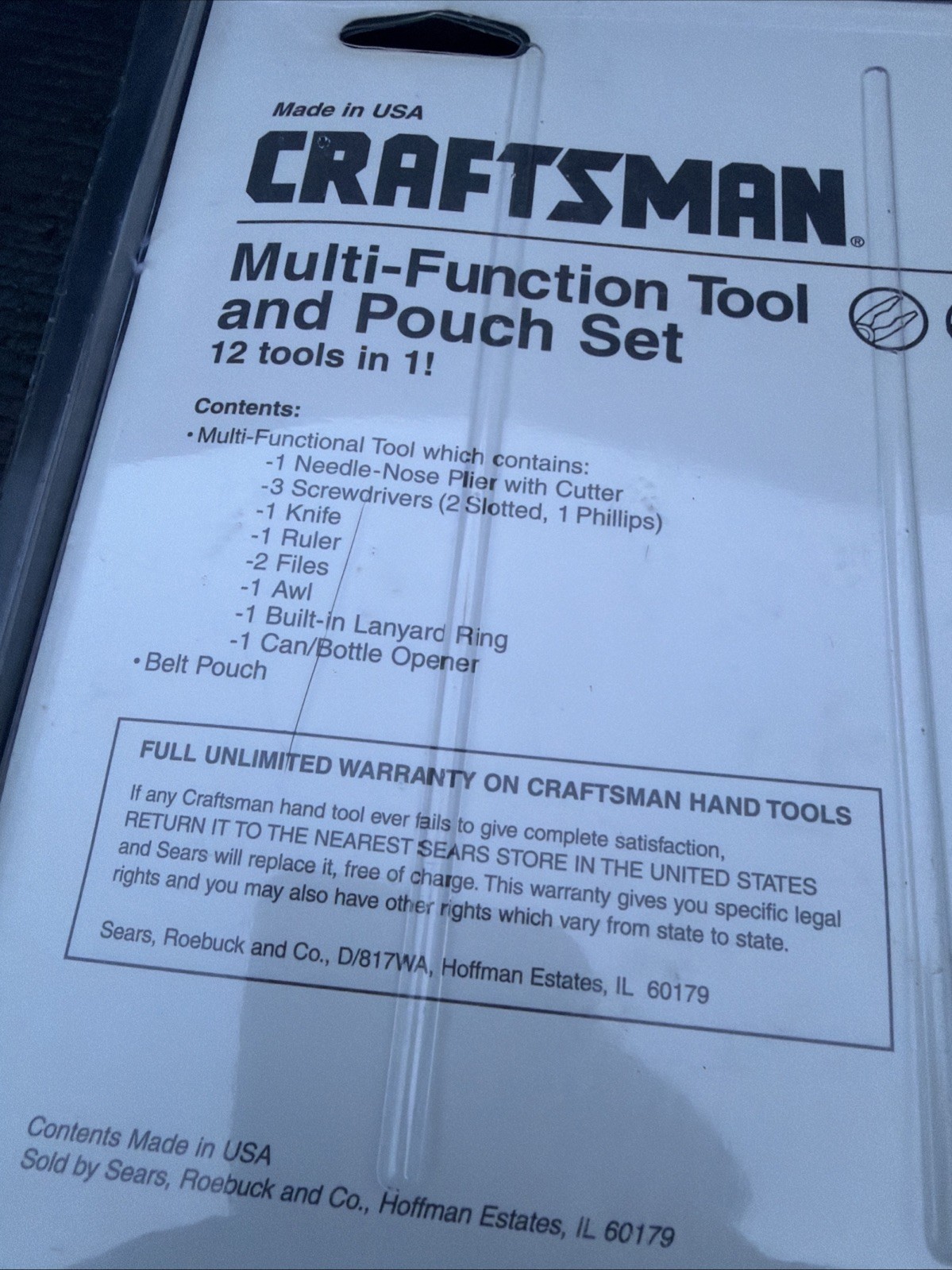 Rare Sears Craftsman USA Nos Multi Function Tool And Pouch Multitool 45201 12 Tl