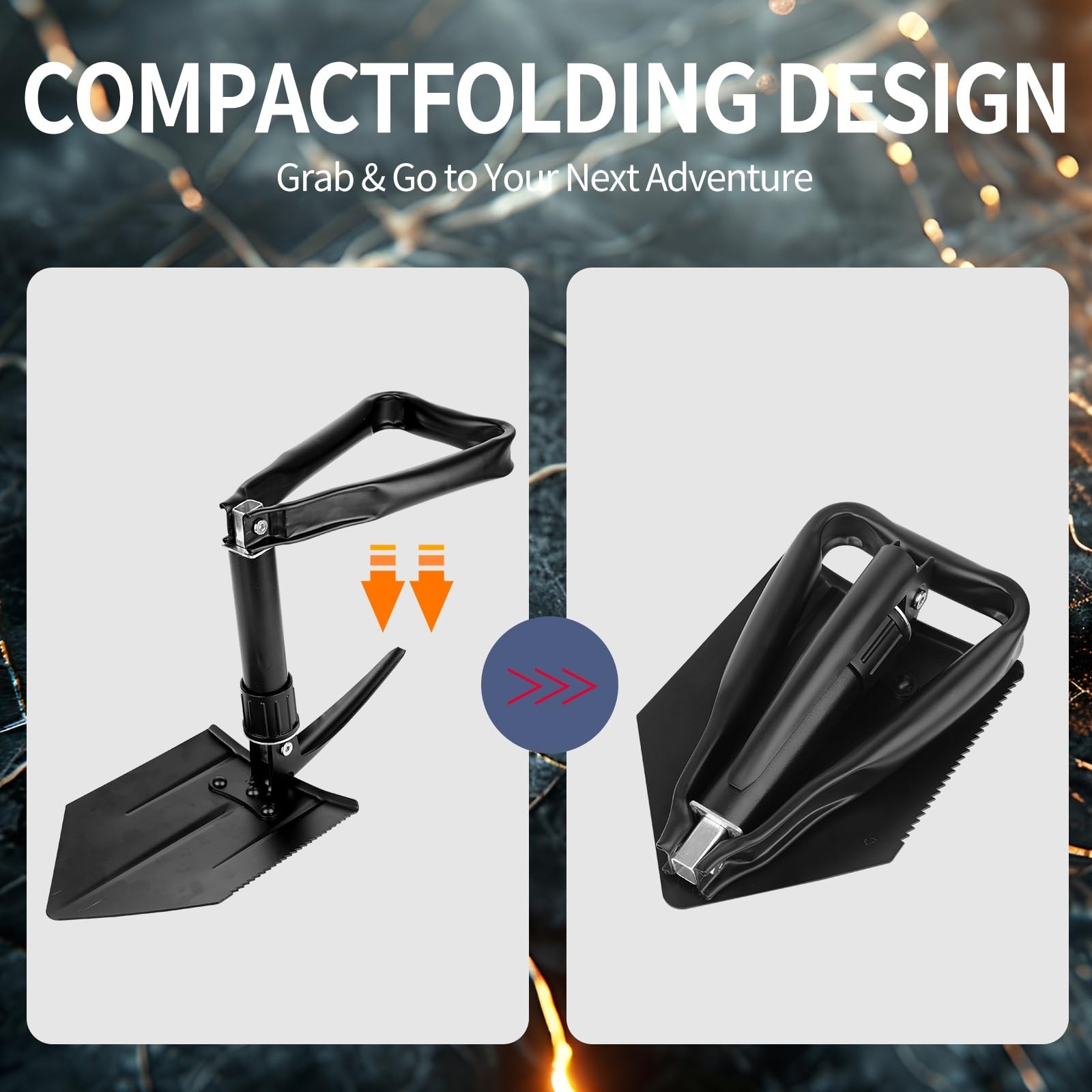14-in-1 Tactical Multi-Tool & Folding Shovel – Survival Gear for Camping, Hiking