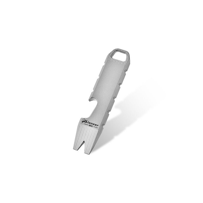 EDC Mini Titanium Alloy Keychain Multi Tool Pocket Pry Bar Crowbar Opener Cutter