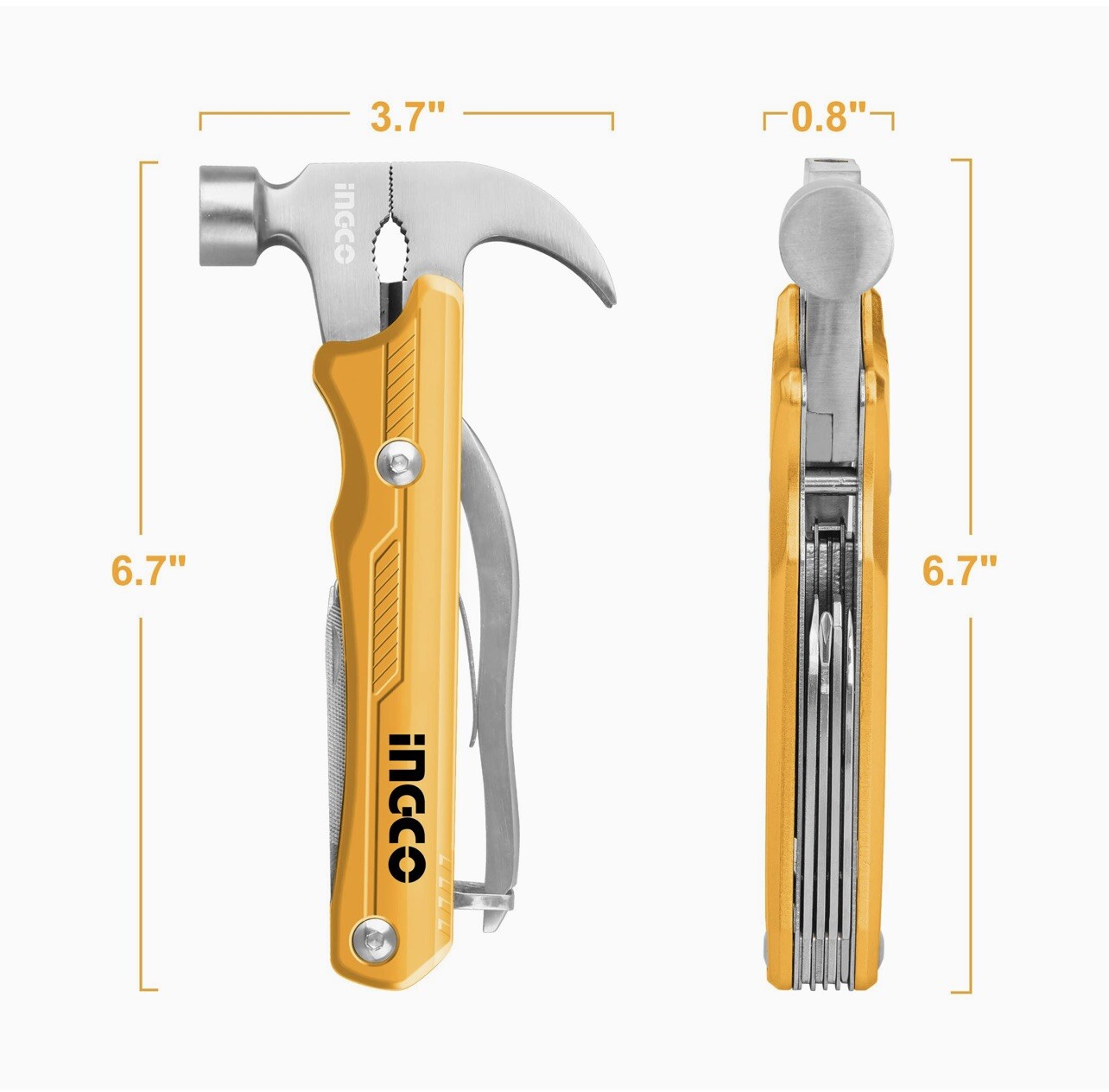 12-in-1 Stainless Steel Hammer Pliers Camping Outdoors Survival Multi Tool Screw