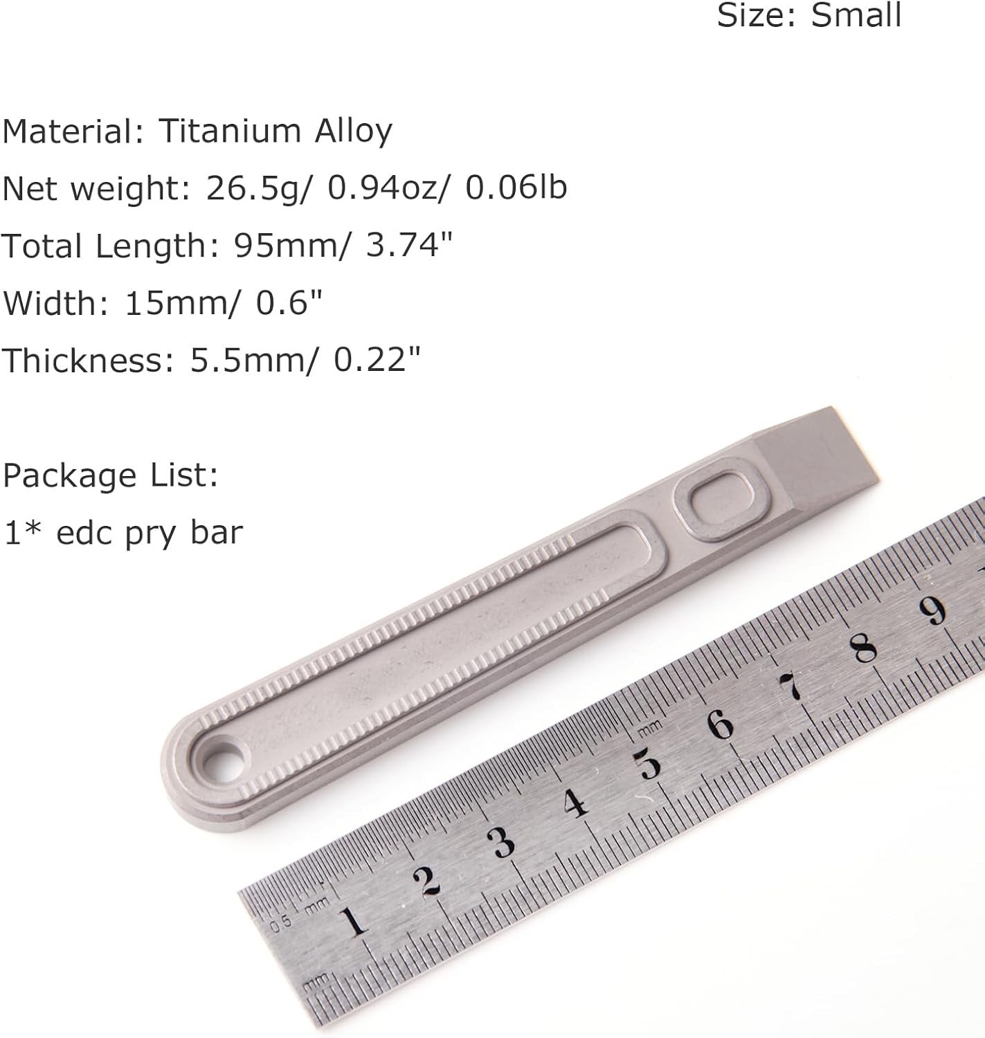 EDC Pry Bar Titanium Prybar Mini Multi Tool Titanium 3.74“ Package/Can Opener…