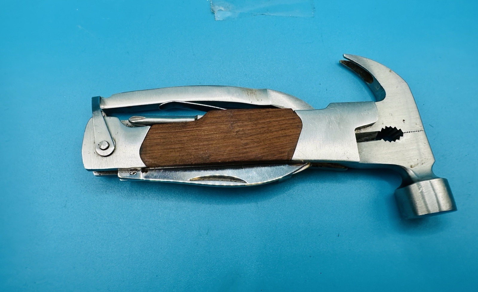 Wood and Stainless Hammer Tool 7-IN 1 Multi Tool Wood Handle —