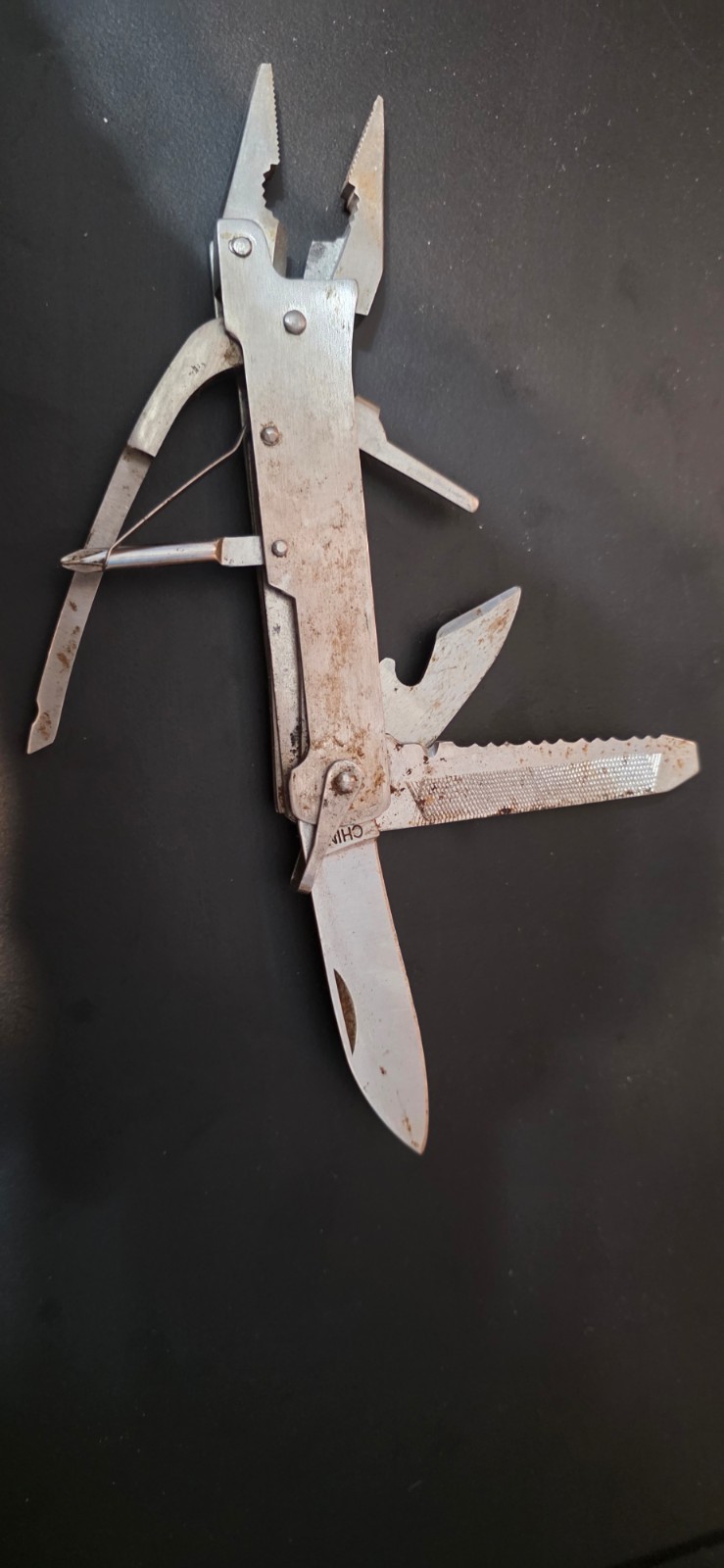 Vintage Mini Multi-Tool Pliers Pocket Knife Stainless Steel China Repair [613]