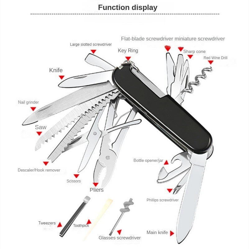 Portable Pocket Outdoor Camping Multi-Purpose Tool Knife Function Knife US