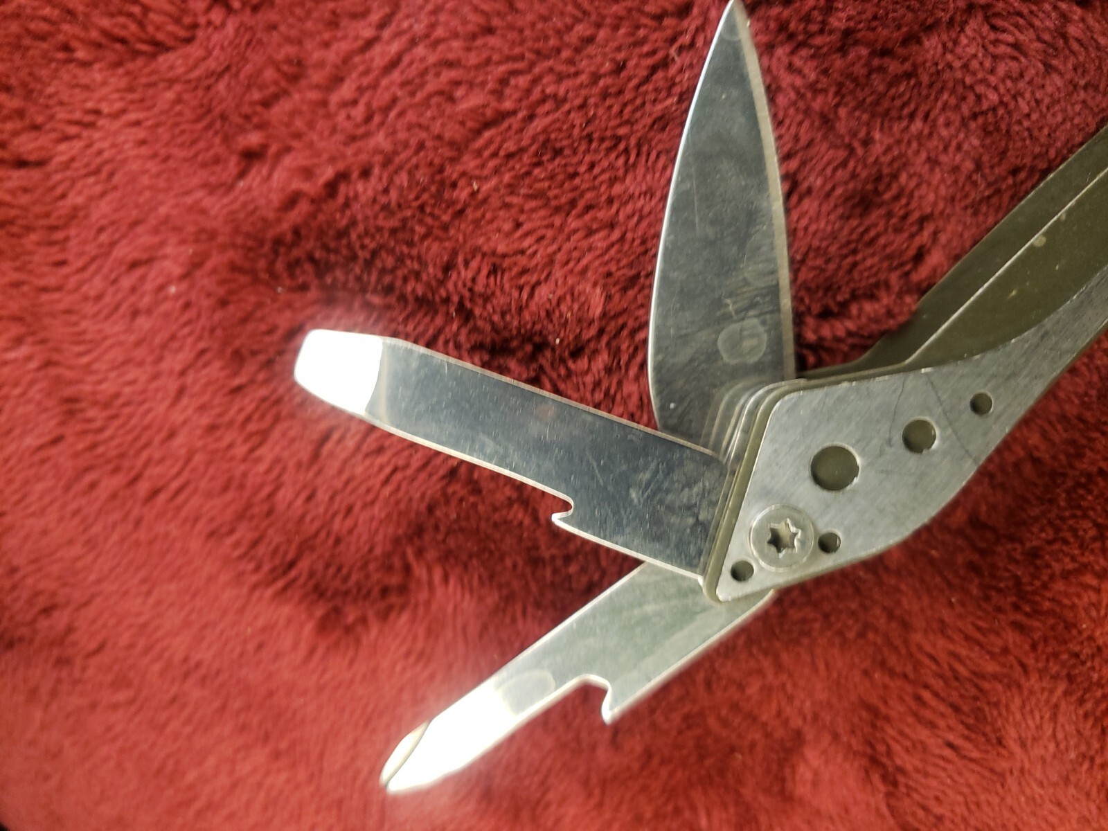 Lot of three Cabela’s Multi Tool Stainless Clear, Teal Green & Red