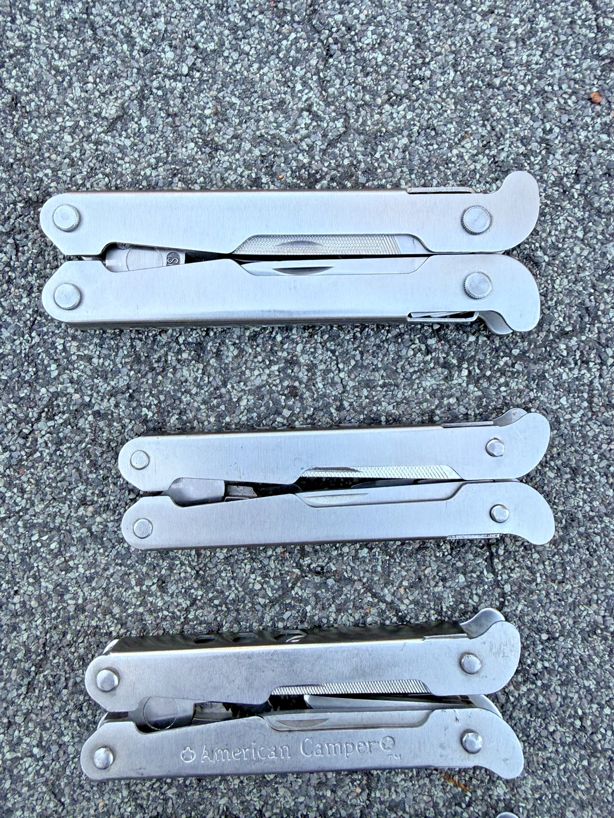 Vintage American Camper Multi-Tools, Lot of 4, Pocket Knife Pliers Screwdriver