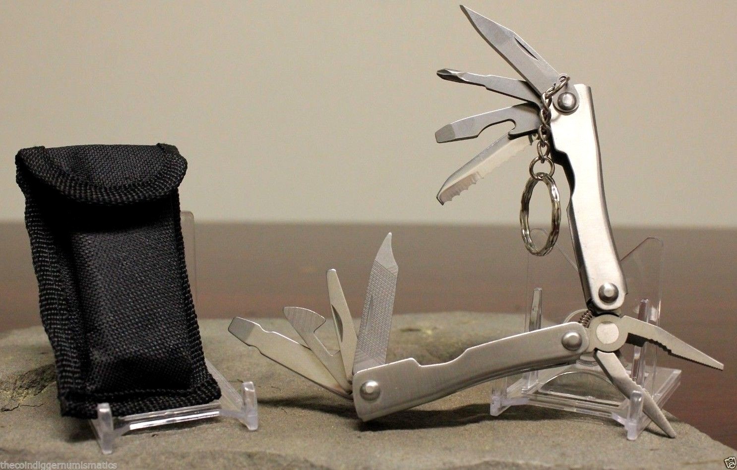 9 in 1 Survival Stainless Steel Multi Tool Pliers Knife Wrench Mini Camping Kit