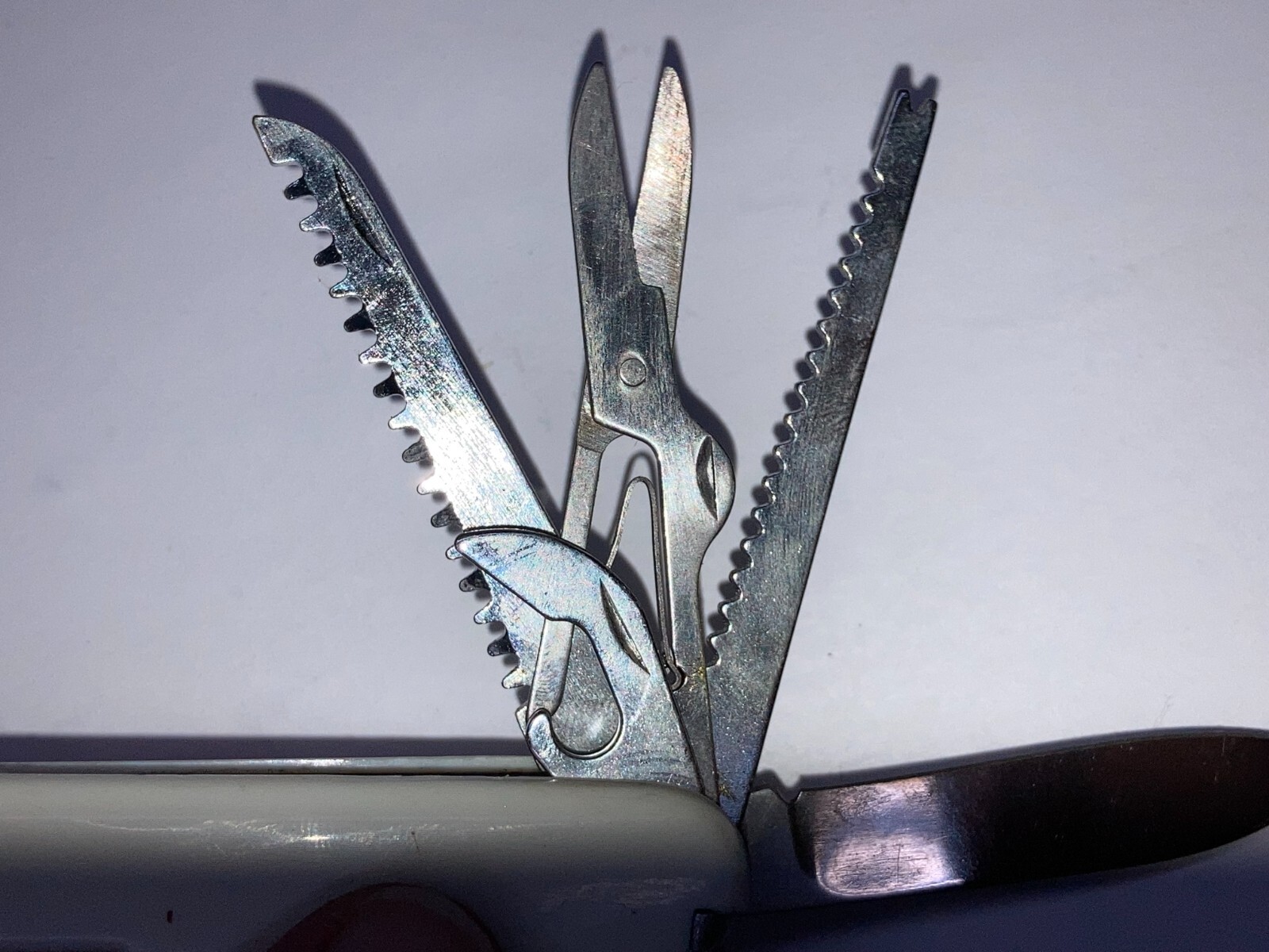 13-Function White Camping Knife (New, Dealer Old Stock Circa 1998) K-5011W