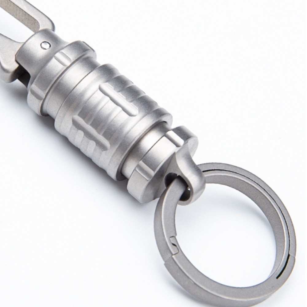 Titanium Alloy Quick Release Keychain Belt Clip Car Key Holder Ring EDC Durable