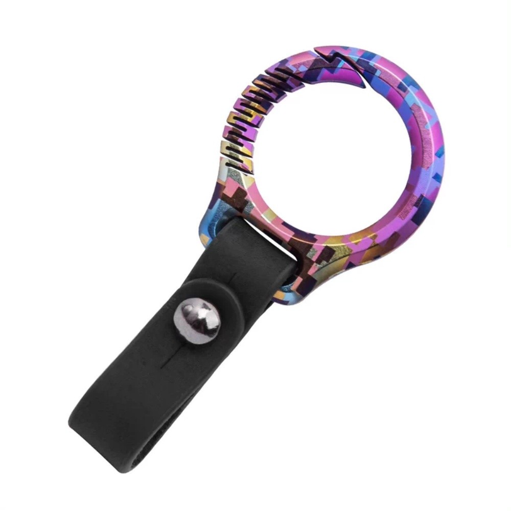 Colorful Titanium Alloy Genuine Leather Car Keychain Ring Buckle Belt Waist