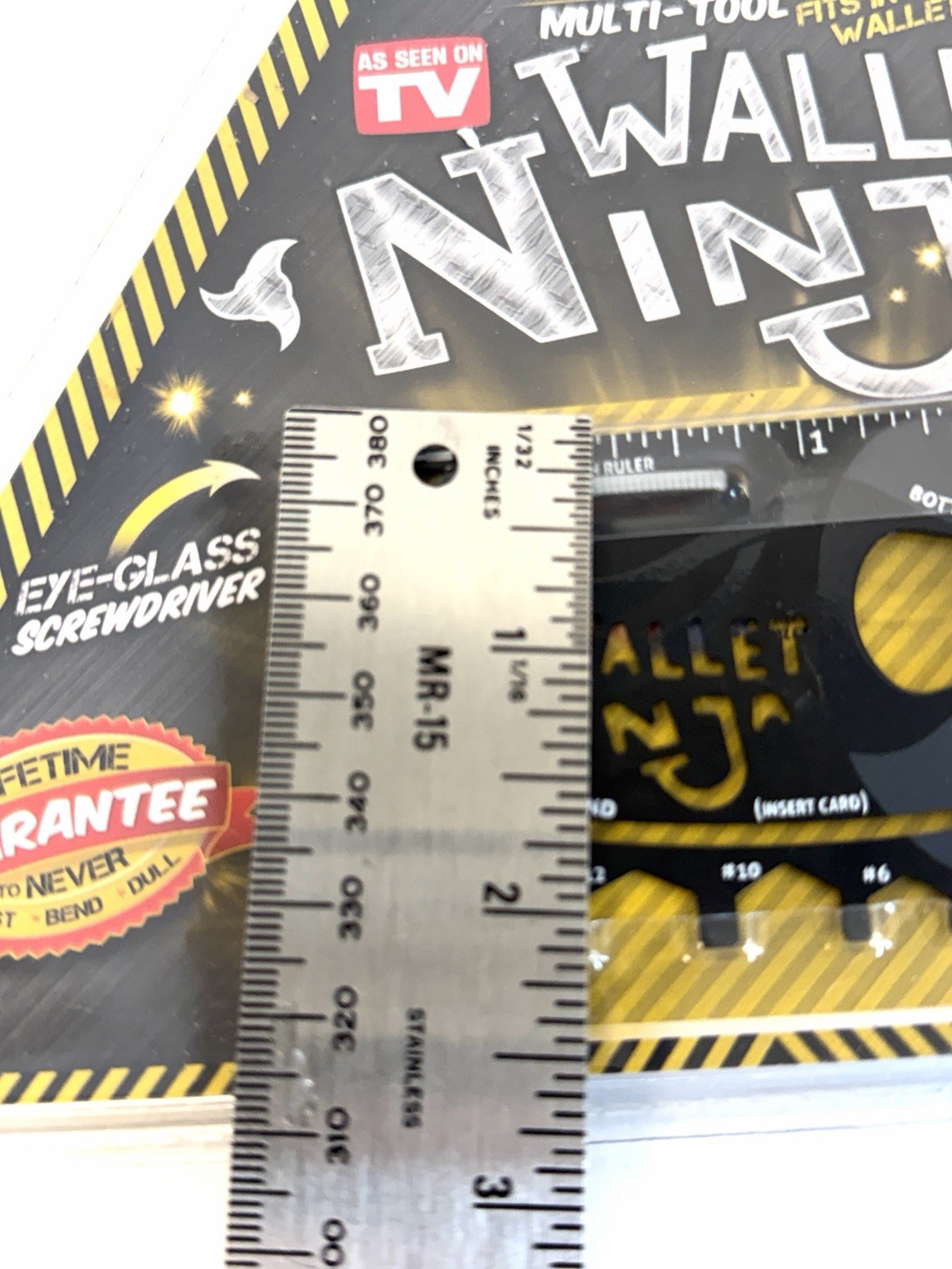 WALLET NINJA 18 Tools in 1 Flat Multi Wallet CC Size Tool AS SEEN ON TV NEW