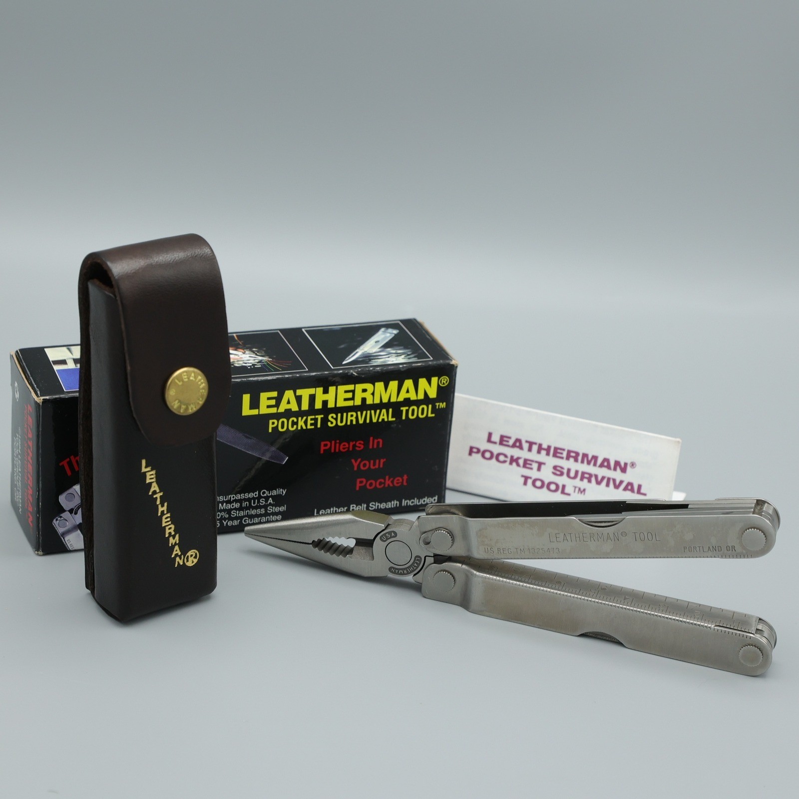 Vintage Leatherman Pocket Survival Tool 12-in-1 Multitool Stainless New 1994 USA