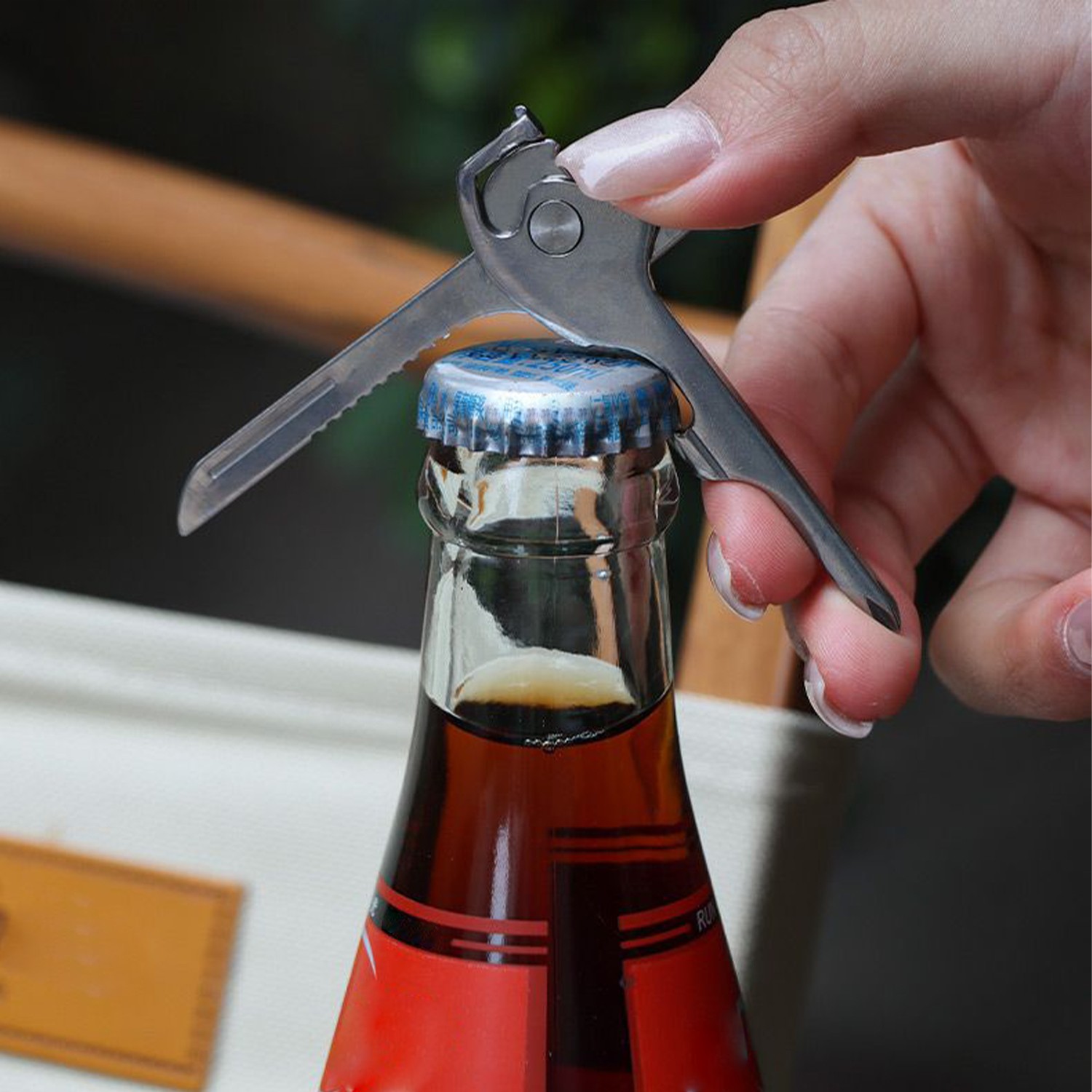 Portable 6 In 1 Multi-Functional Stainless Utili-Key Opener Keychain Ruler Tool