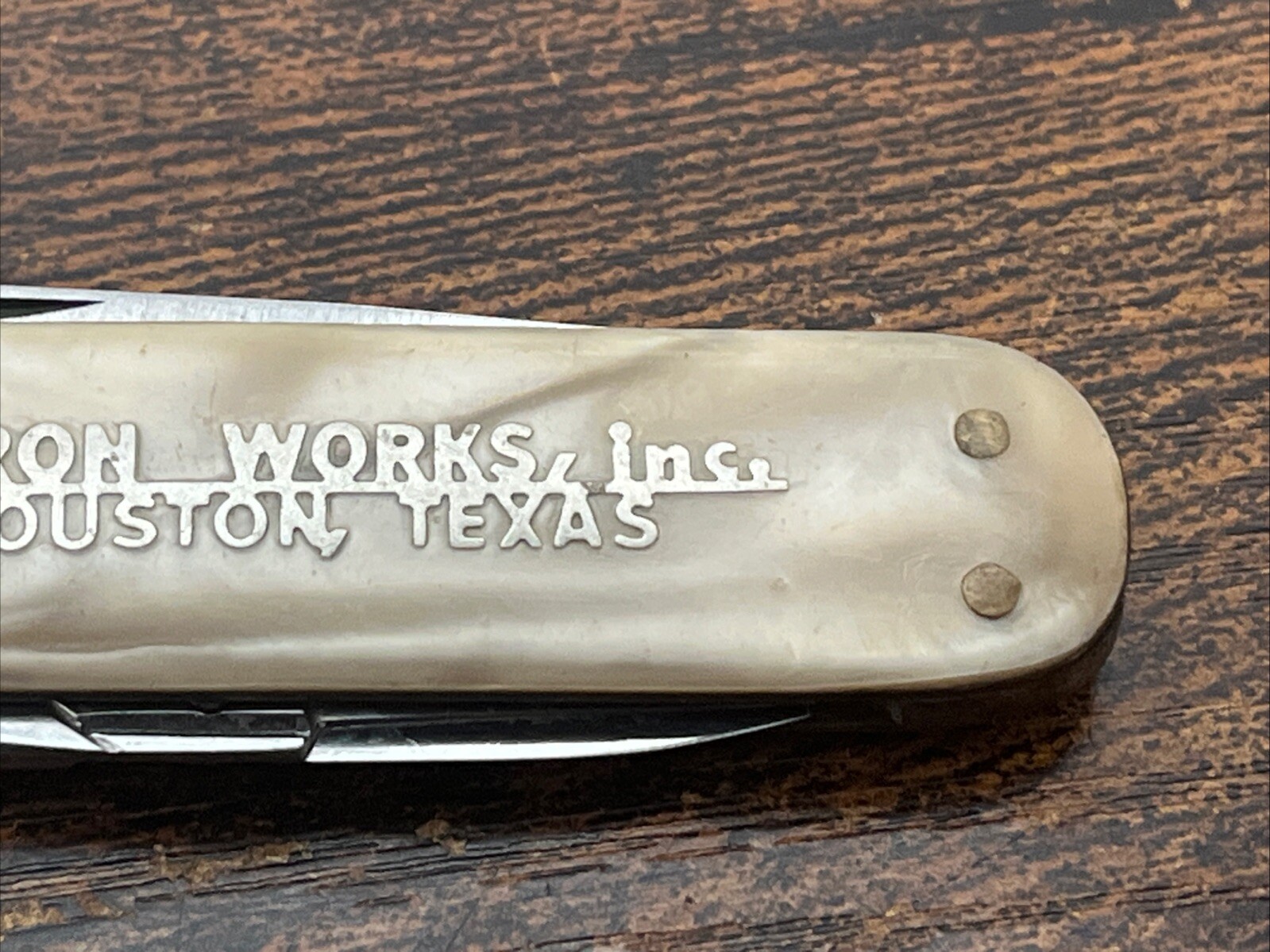 Vintage Solingen Germany Pocket Knife Koenig Iron Works Houston TX Collectible