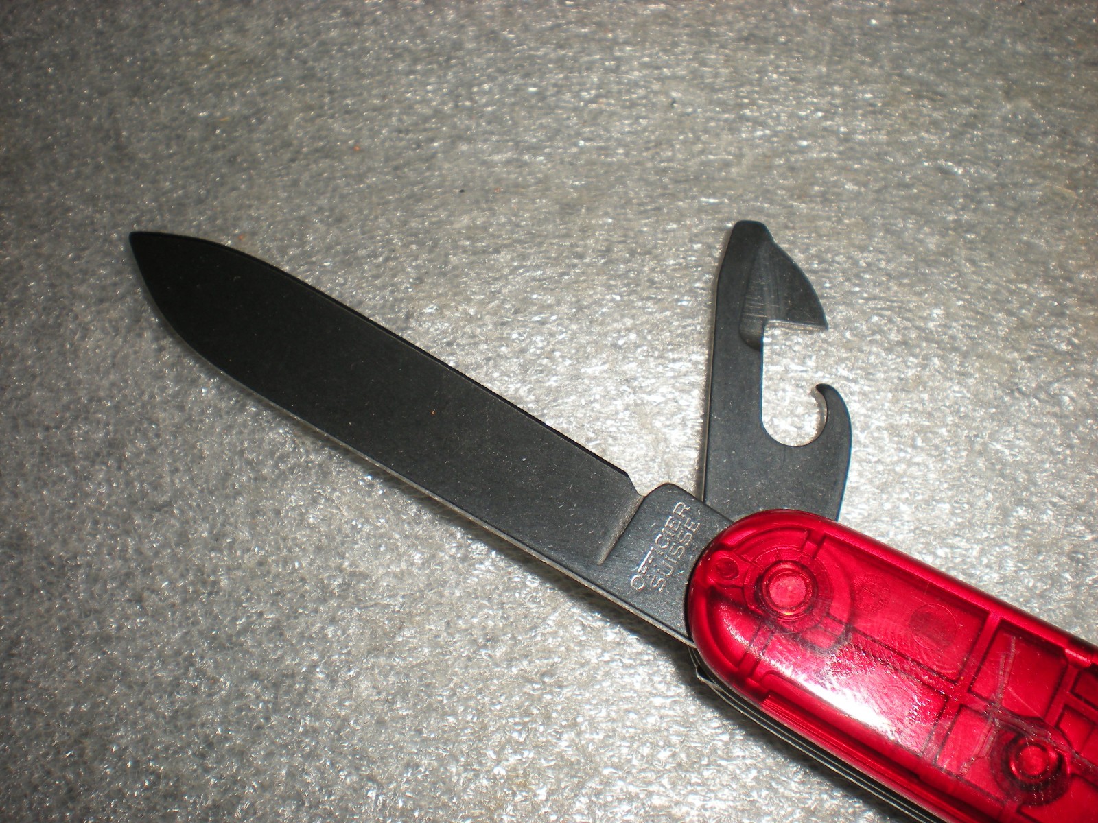 Victorinox Officier Suisse TRANSPARENT Red Swiss Made Army Knife Multi Tool