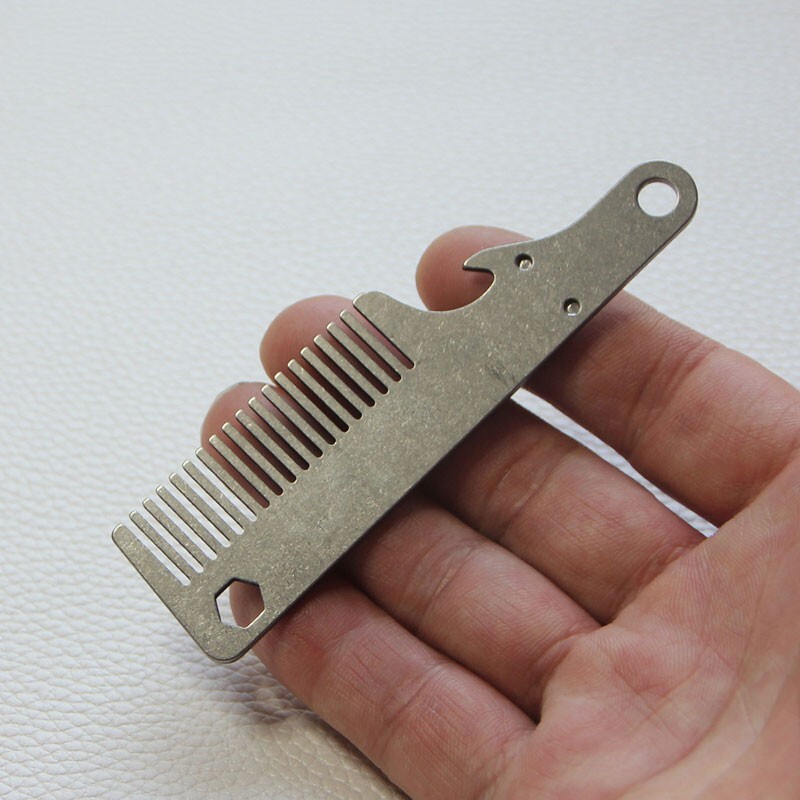 Titanium Alloy EDC Multi Tools Pocket Comb Portable Outdoor Keychain Hair Care