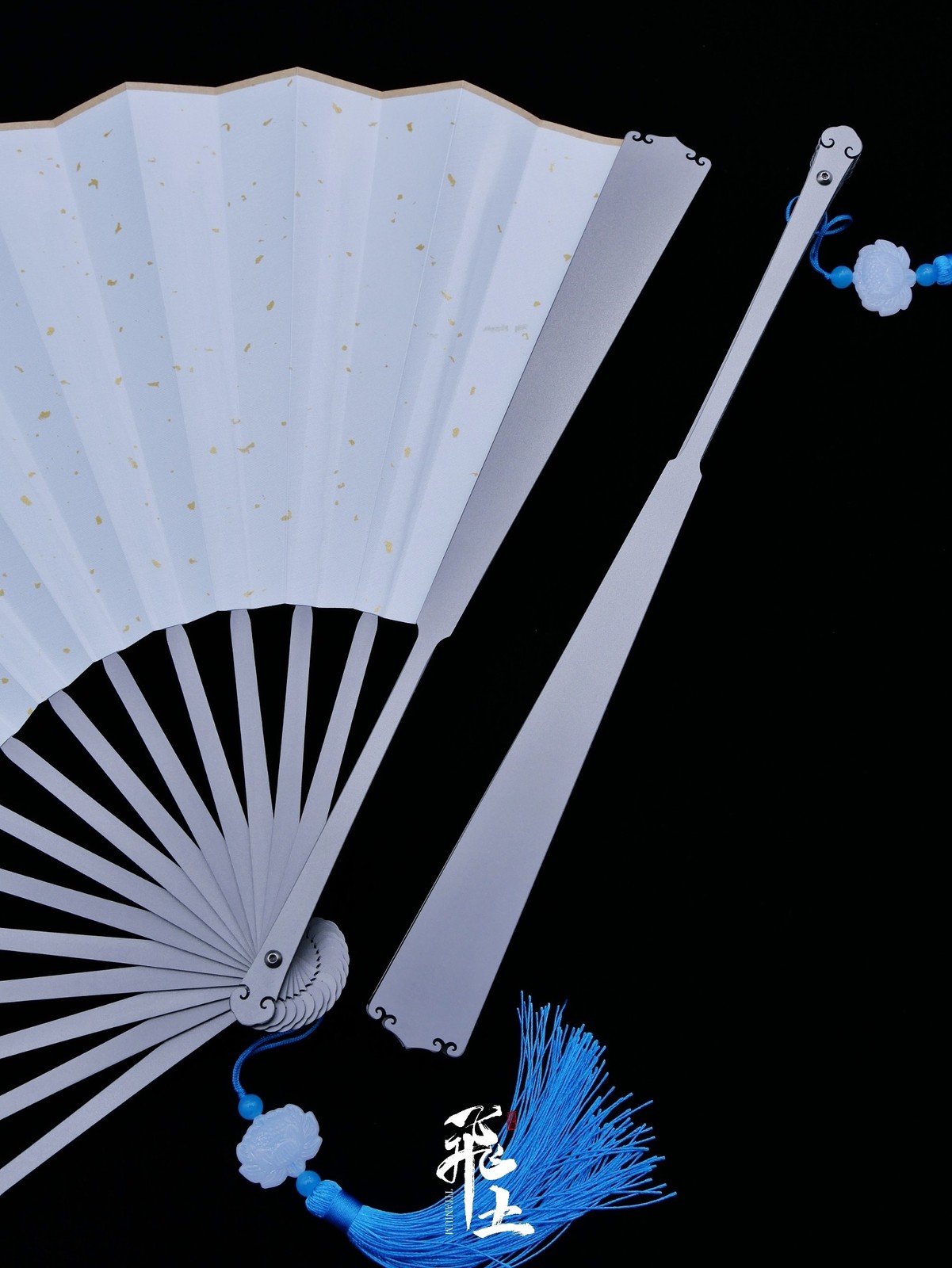 NEW 6” Titanium Alloy Folding Fan Martial Arts Portable Carving Kung Fu Tai Ji