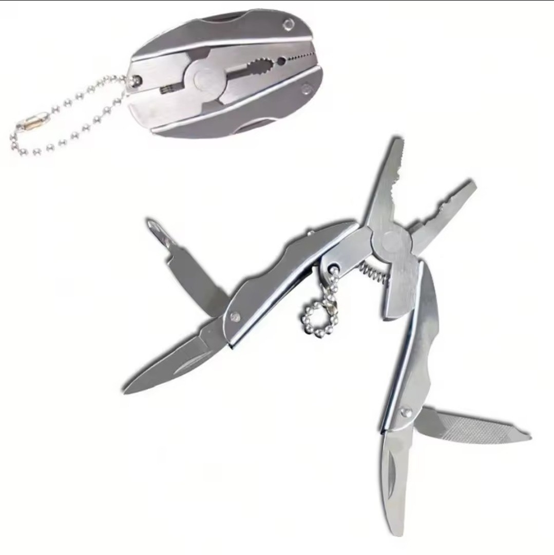 Mini Keychain Multi-Tool Pliers EDC Pocket 7-in-1 Stainless Steel Survival Tool