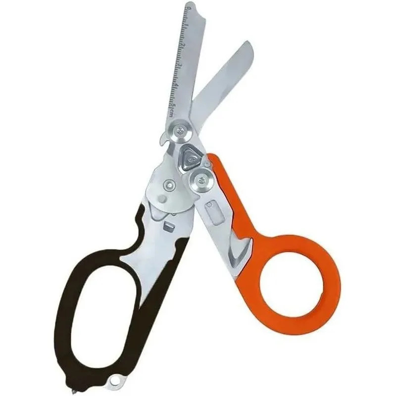 Multifunctional Emergency Rescue Shears with Strap Cutter Glass Breaker Outdoor
