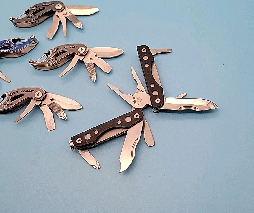 Gerber Curve / Clutch Mini Multi-Tool – LOT OF 5 – Blade, File, Screwdrivers