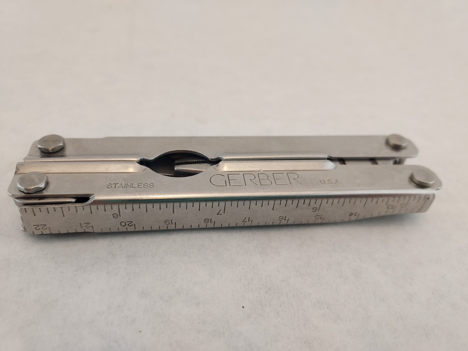 Vintage Gerber Stainless Multi Plier Needle Nose Knife Can Opener Screwdriver US