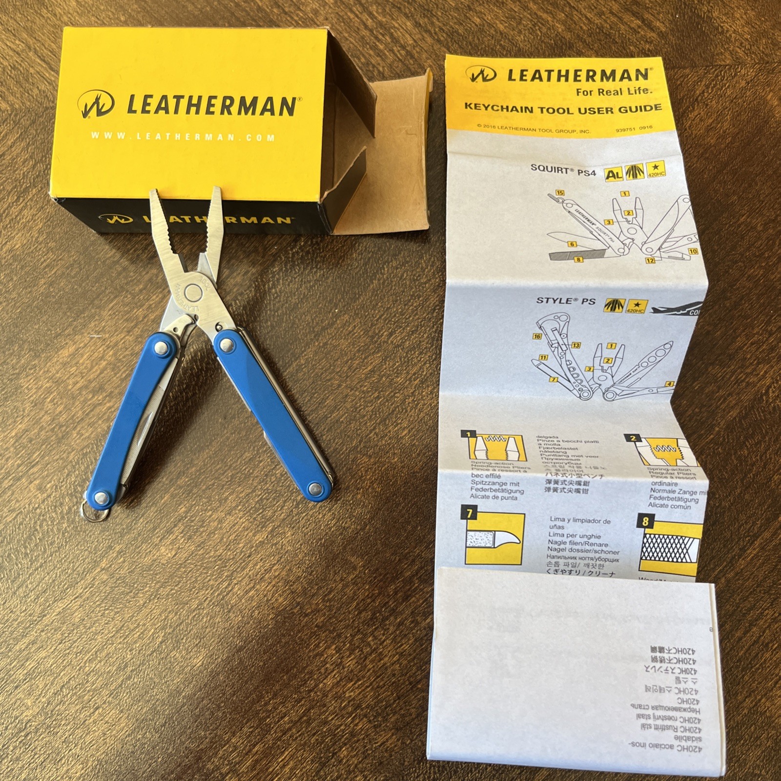 New in Box – Leatherman SQUIRT PS4 Multi-Tool With Pliers Scissors Knife BLUE!