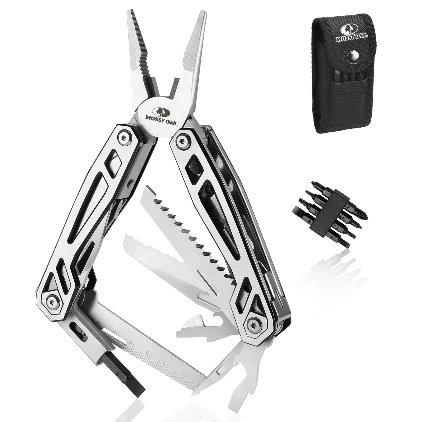 Mossy Oak Multi-Function Pliers,21 in 1 Multi-Tool Multifunction Pliers Folding Knife