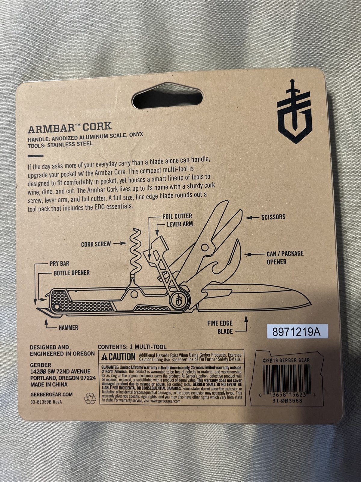 GERBER ARMBAR CORK Multi-Tool w/Knife