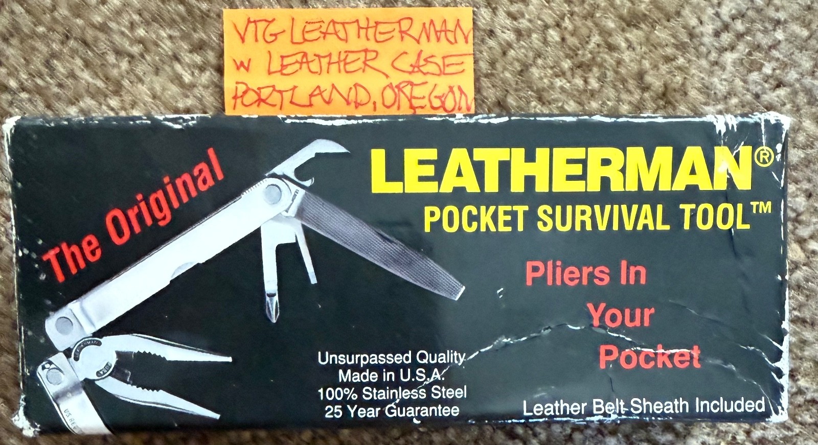 Vtg LEATHERMAN Multi Tool w Leather Case Portland, Oregon USA Box 1994 NEW