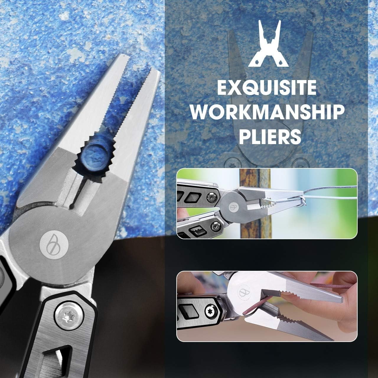 21-in-1 Stainless Steel Multitool Pliers with Knife for Camping, Survival, Gift