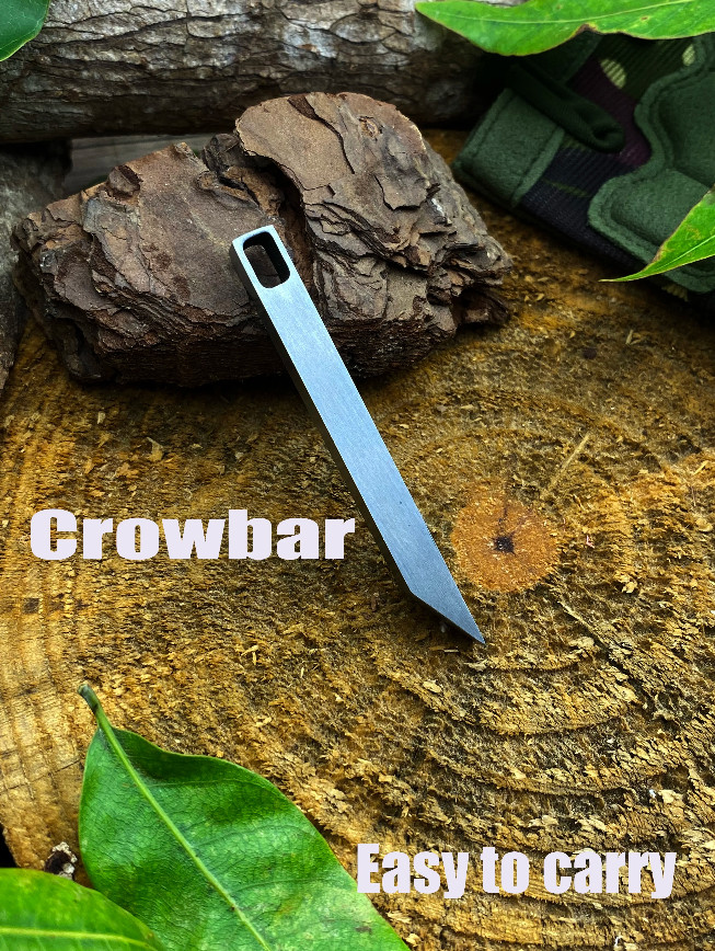 1pc EDC Stainless Steel Mini Pry Bar Multi Tool Keychain Box Opener – NEW