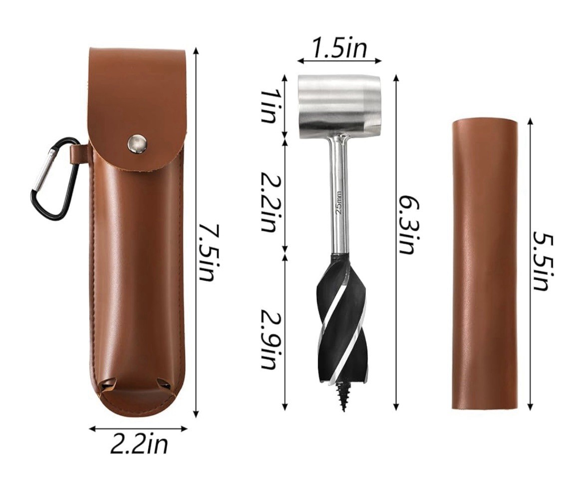Bushcraft Hand Auger W Case Settlers Wrench Manual Hole Drill Survival Camping