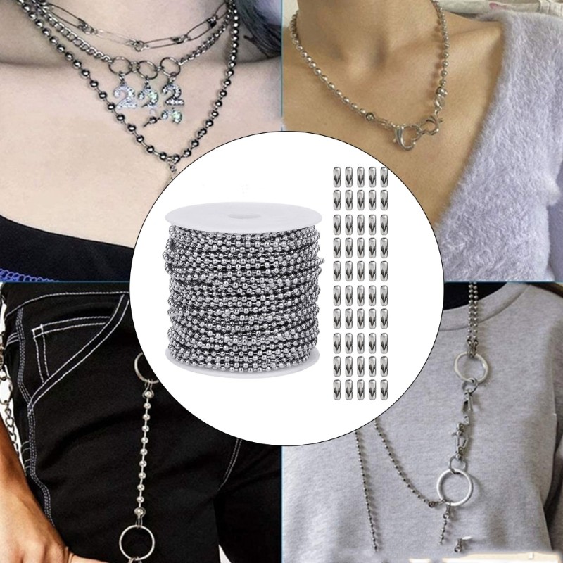 Sturdy Stainless Steel Beaded Waist Chain for Men and Women 50 Pcs Clasps